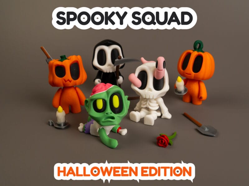 halloween creature figures spooky squad pumpkins skeletons zombies