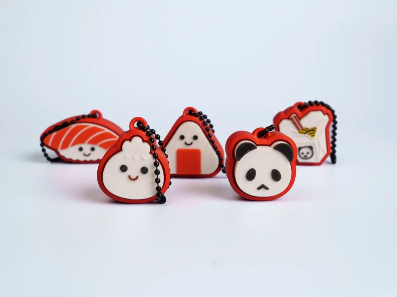 Asian Food clicker fidget keychain collection