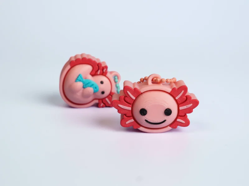 Axolotl clicker fidget keychain collection