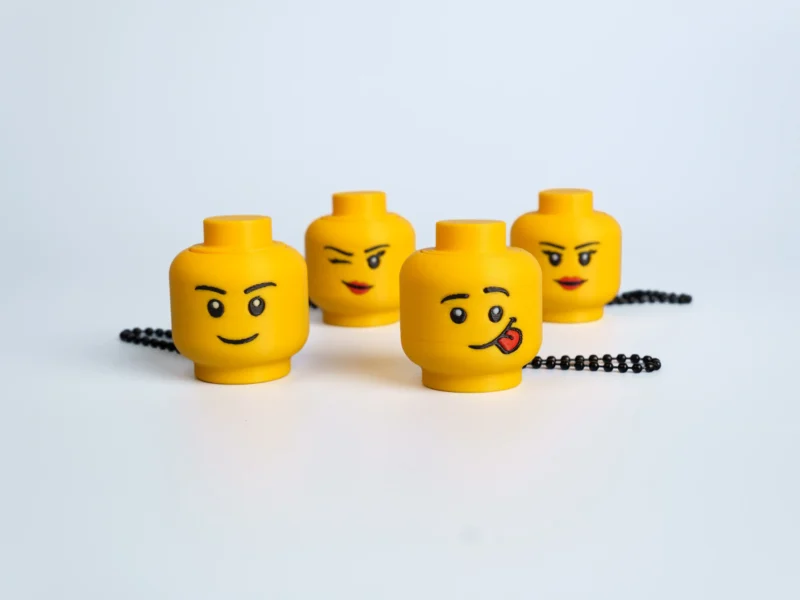 Yellow Expression Faces clicker fidget keychain collection