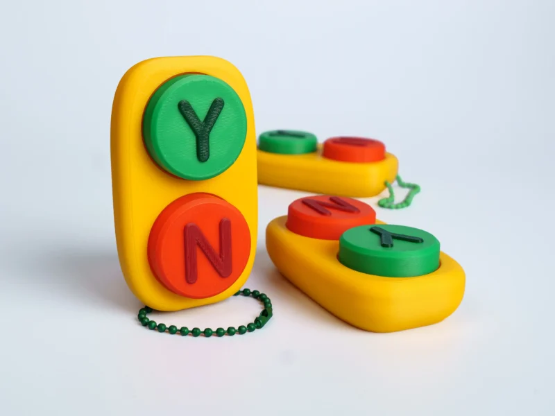Yes-No Decision Clicker fidget keychain collection