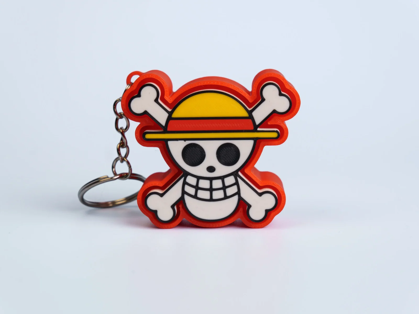 Straw Hat Pirate Crew clicker fidget keychain - straw hat skull