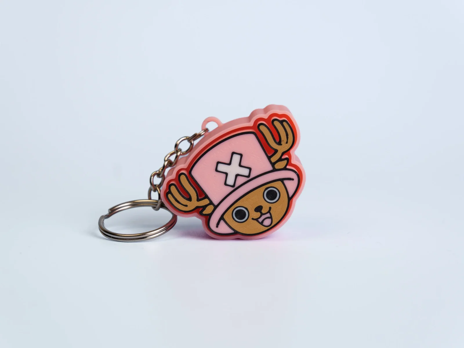 Straw Hat Pirate Crew clicker fidget keychain - pink hat reindeer