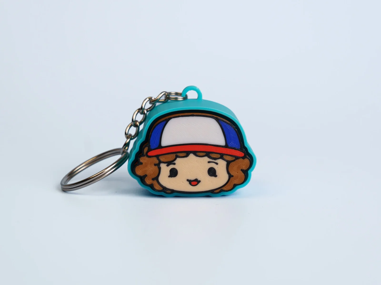 Retro Mystery Crew clicker fidget keychain - curly haired boy