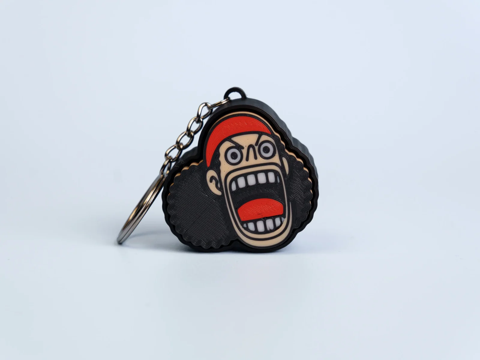 Straw Hat Pirate Crew clicker fidget keychain - shouting face