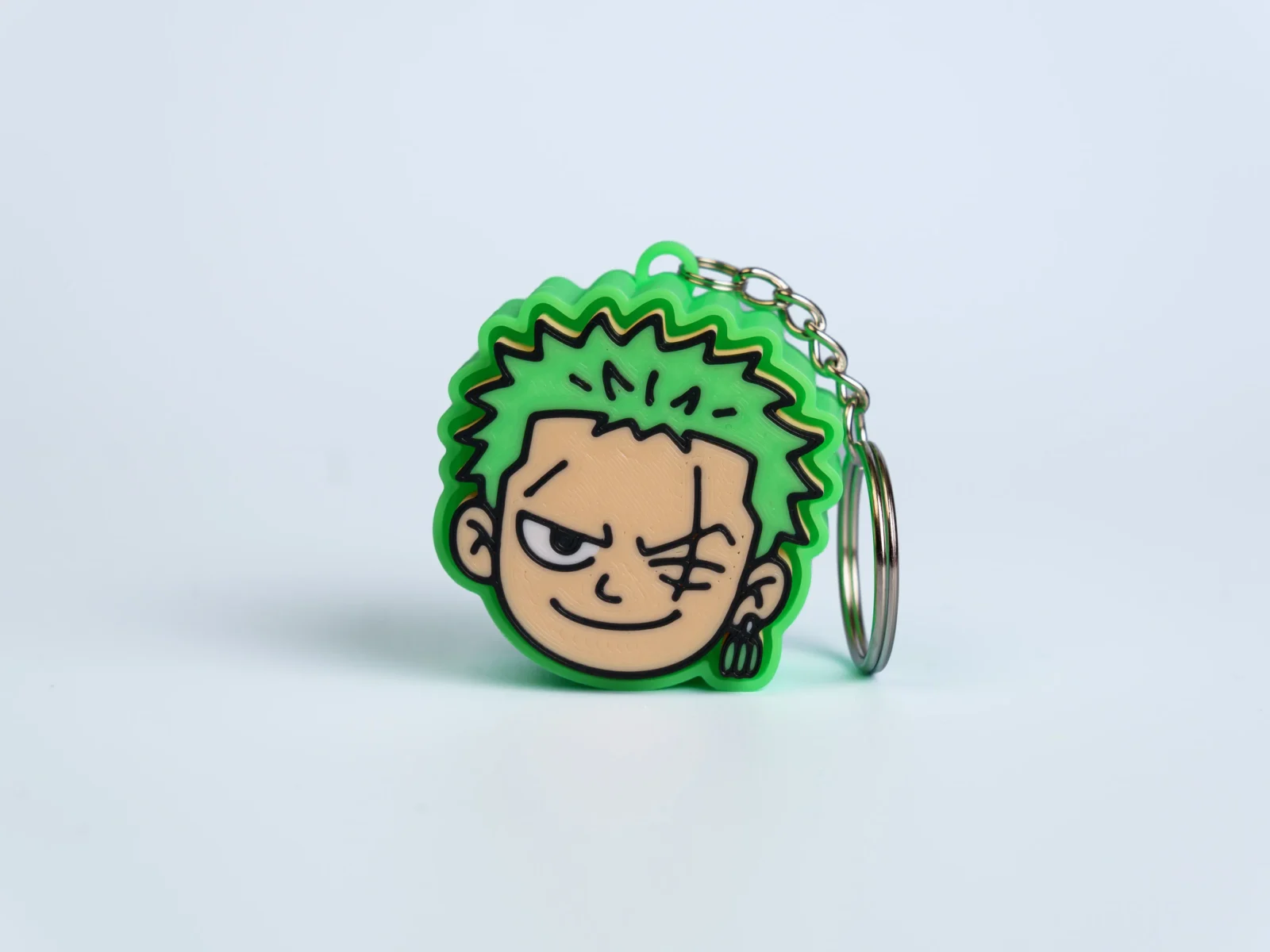 Straw Hat Pirate Crew clicker fidget keychain - green haired swordsman