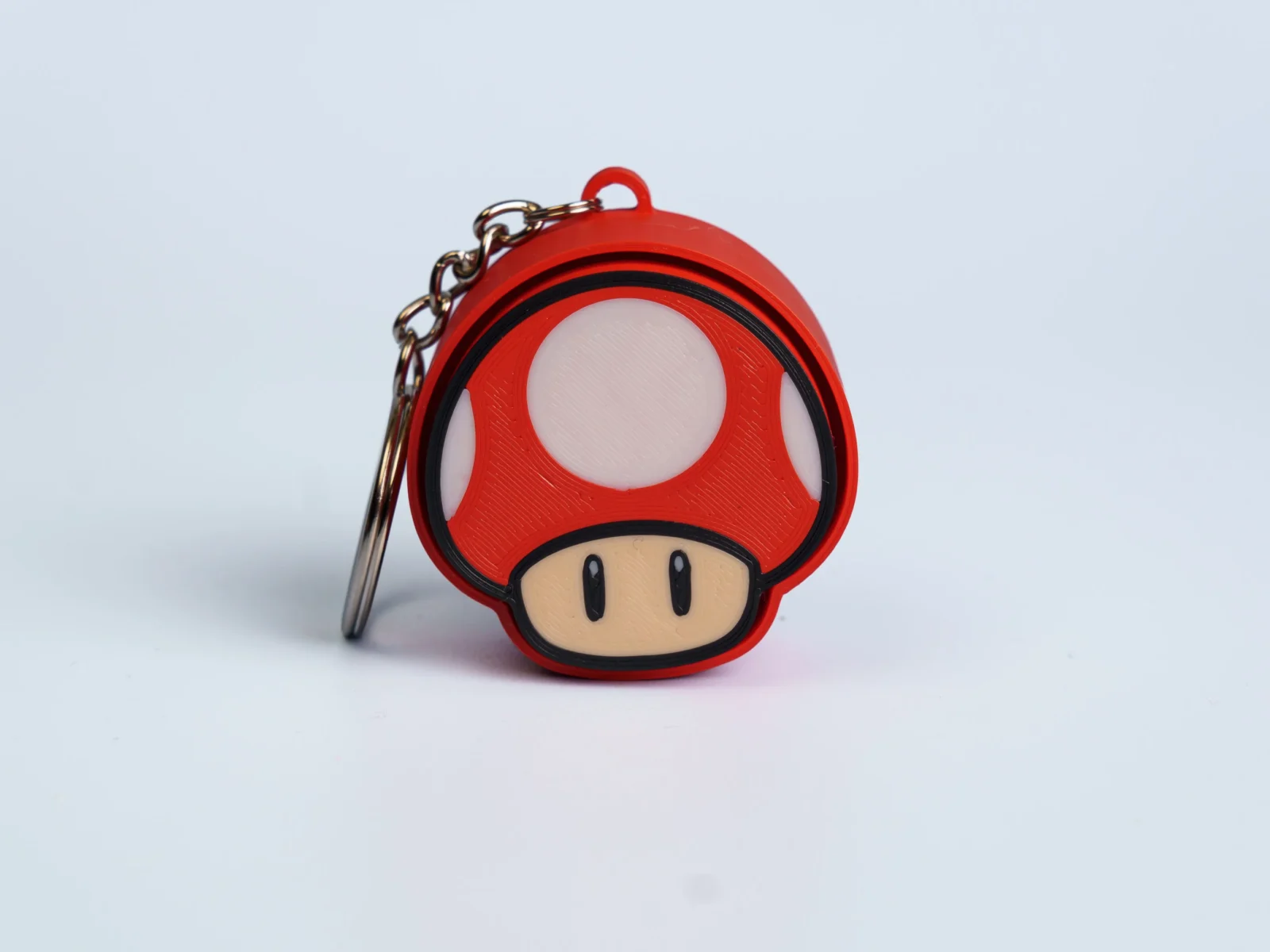 Arcade Quest Icons clicker fidget keychain - red mushroom