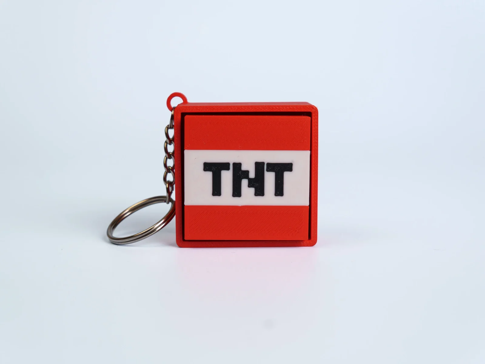 Pixel Block World clicker fidget keychain - explosive block
