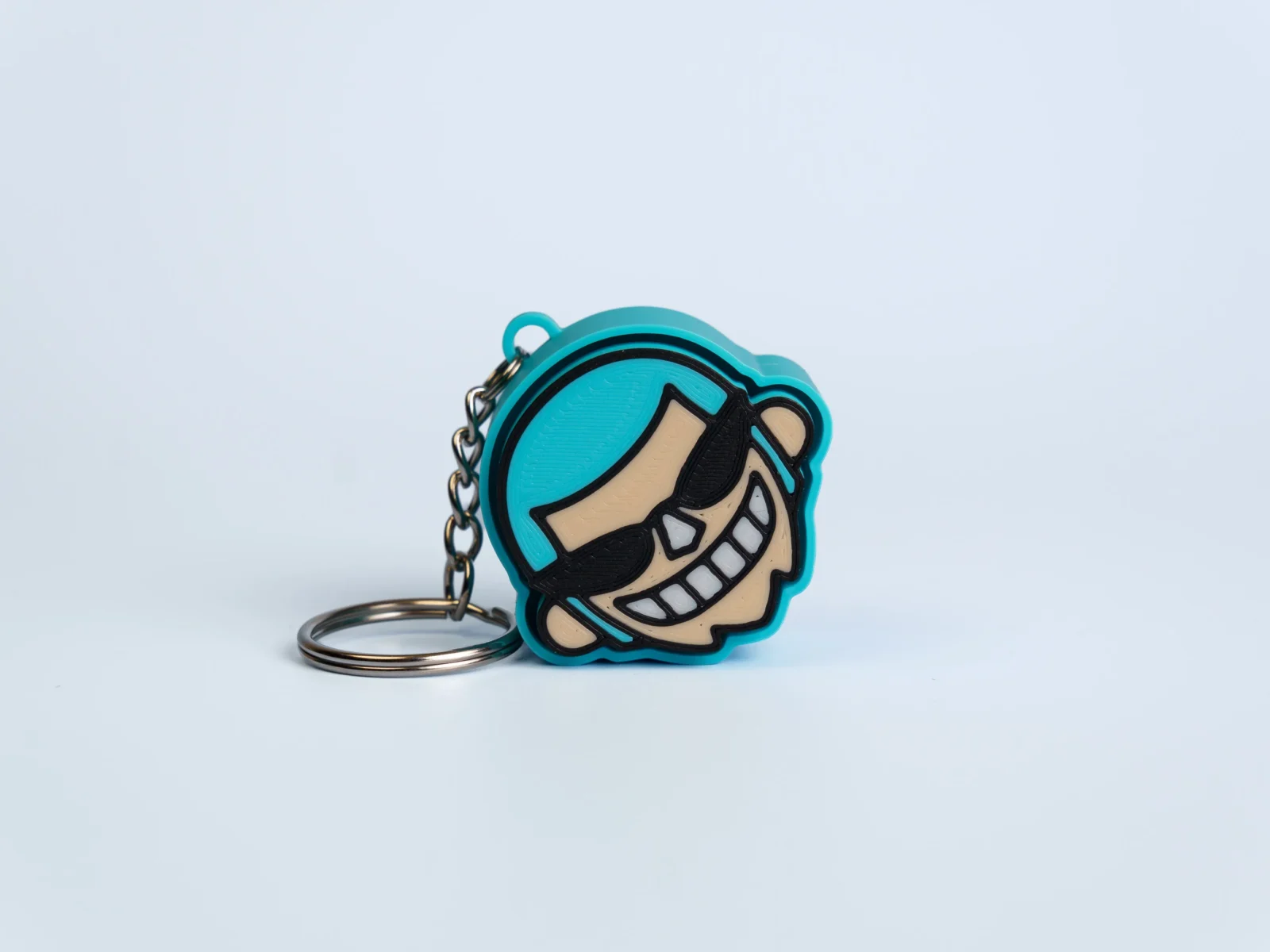 Straw Hat Pirate Crew clicker fidget keychain - blue haired adventurer