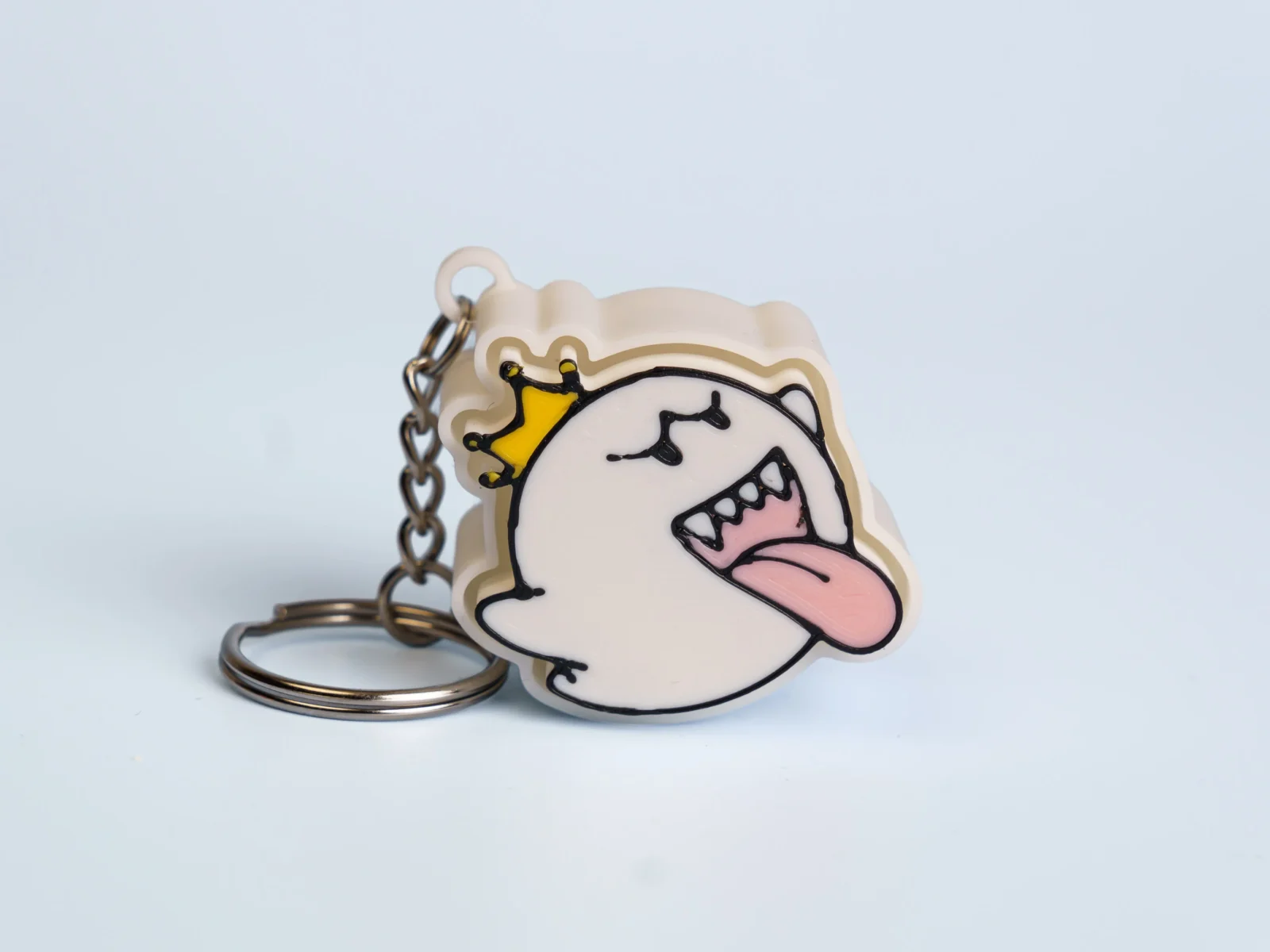 Arcade Quest Icons clicker fidget keychain - tongue ghost