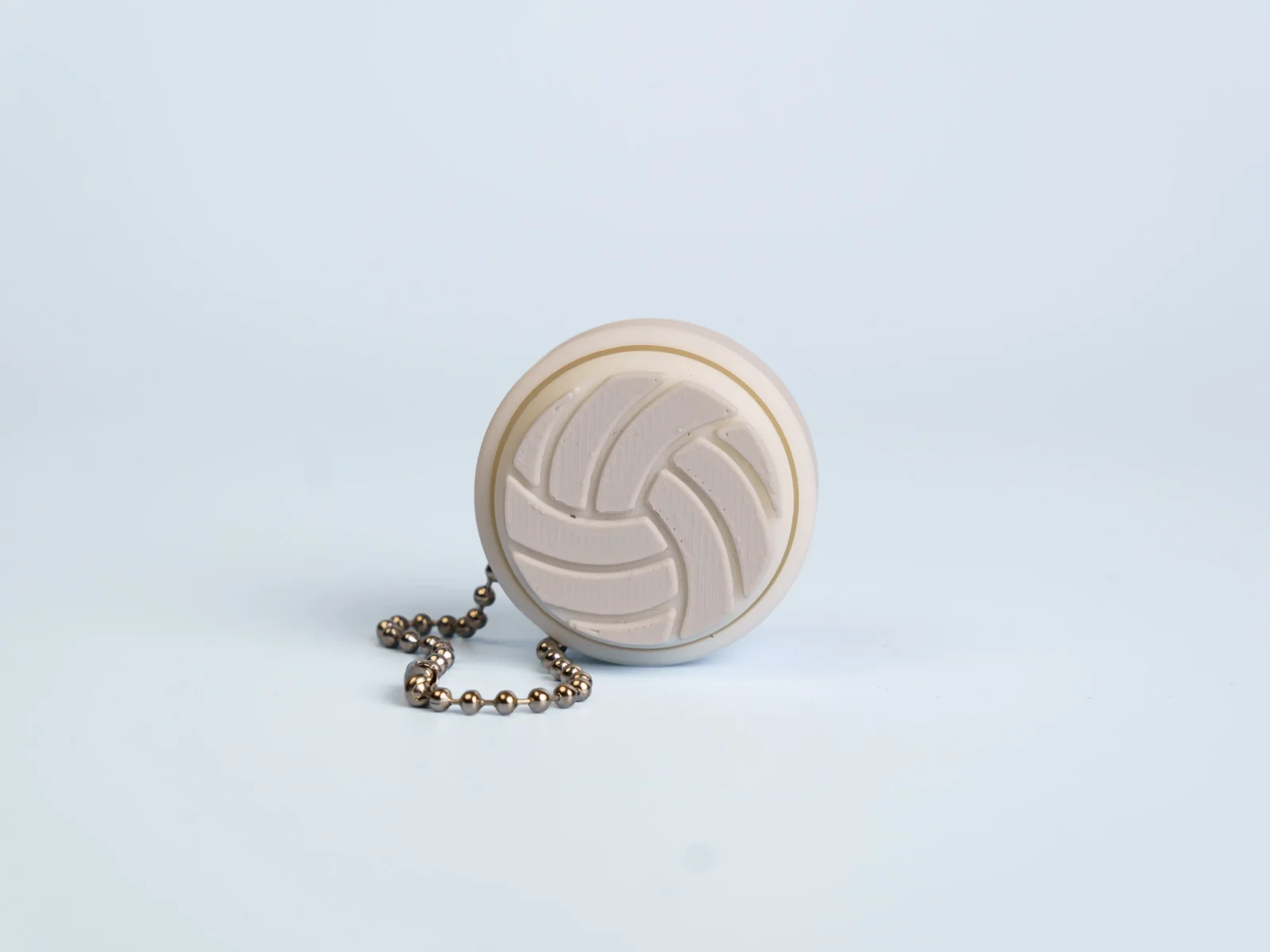 Sports clicker fidget keychain - white volleyball