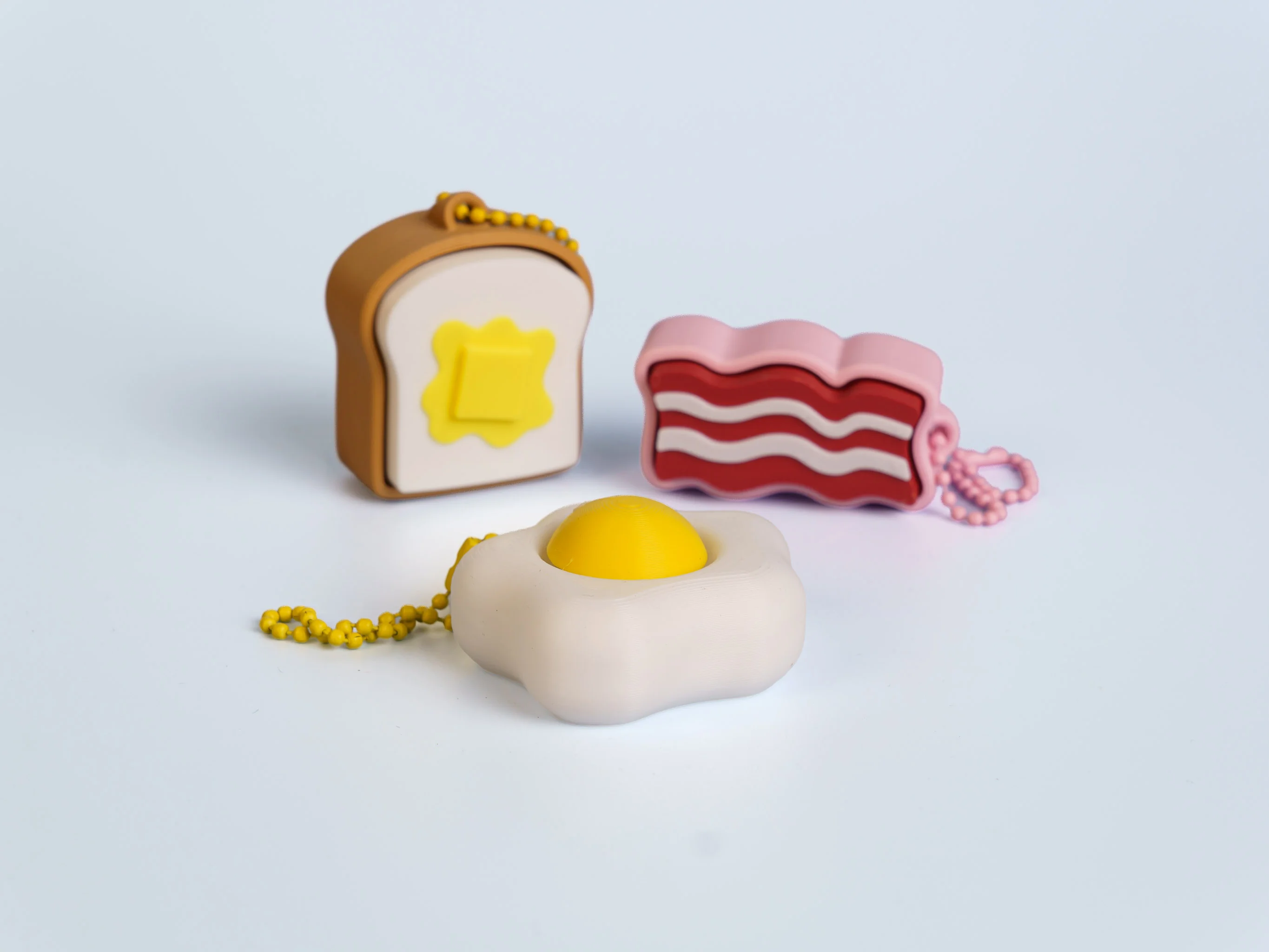 Breakfast Friends clicker fidget keychain collection