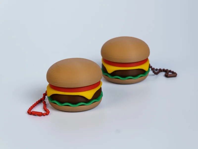 Burger clicker fidget keychain collection