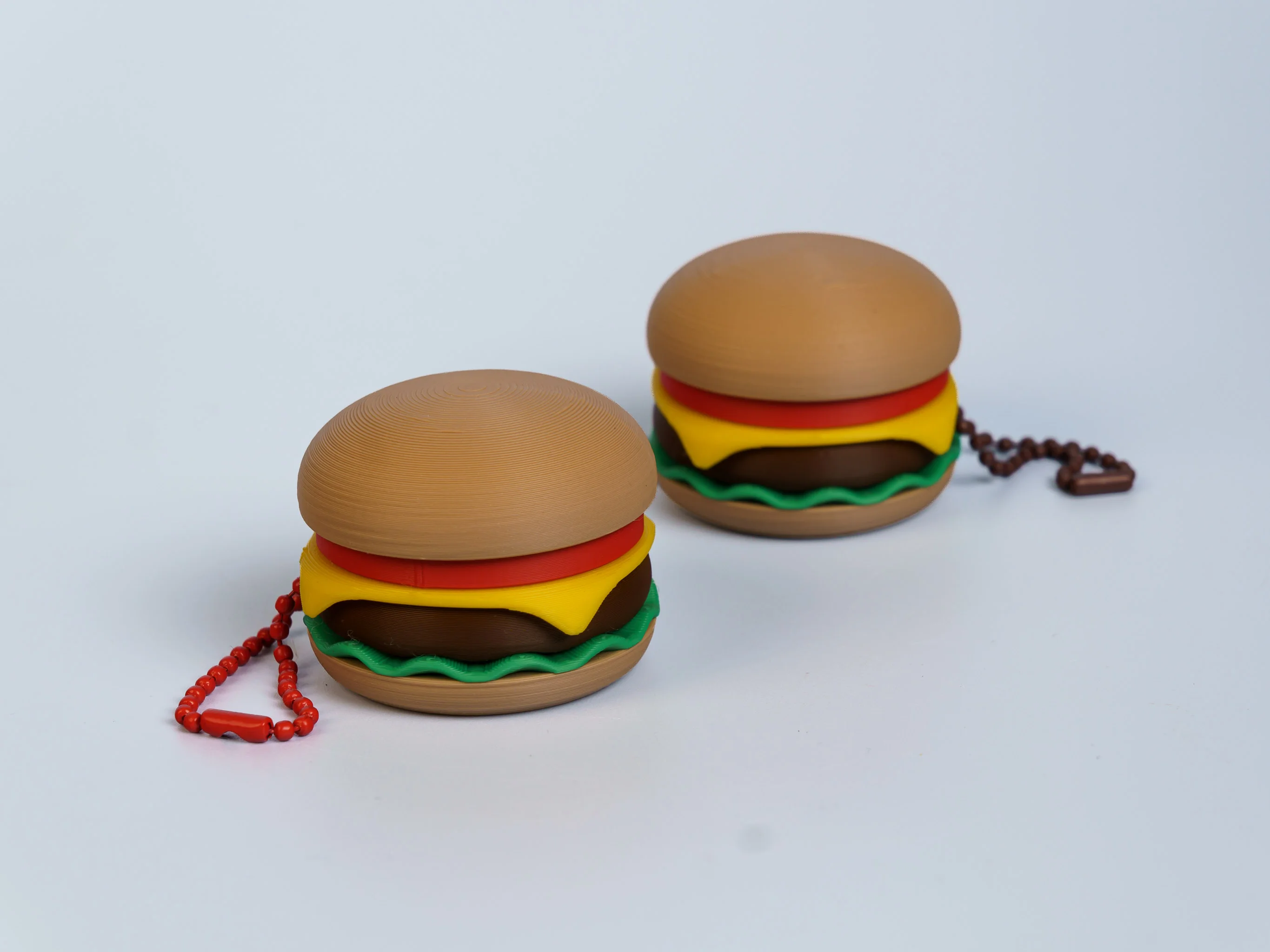 Burger clicker fidget keychain collection