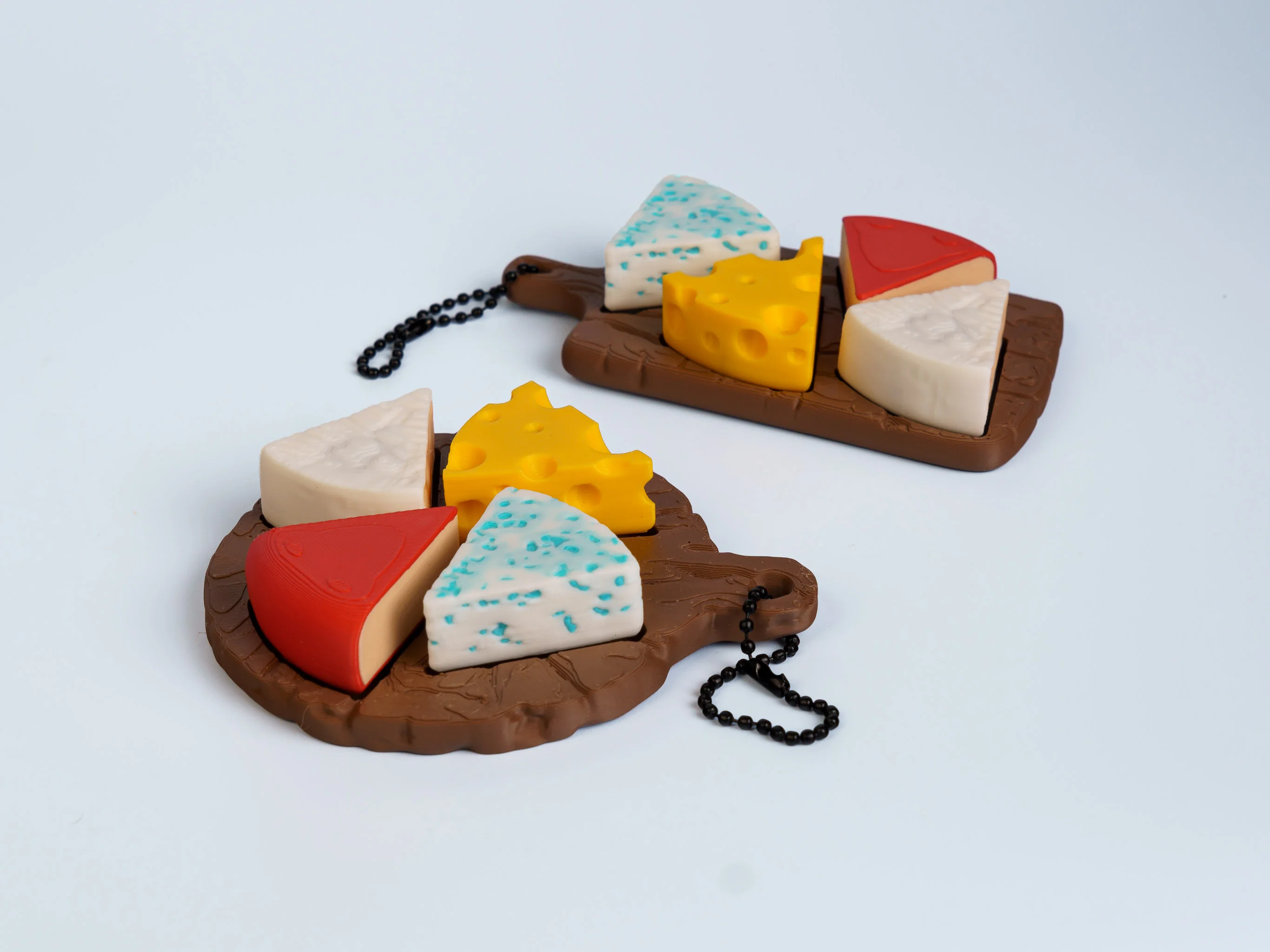 Cheese Board Duo clicker fidget keychain collection
