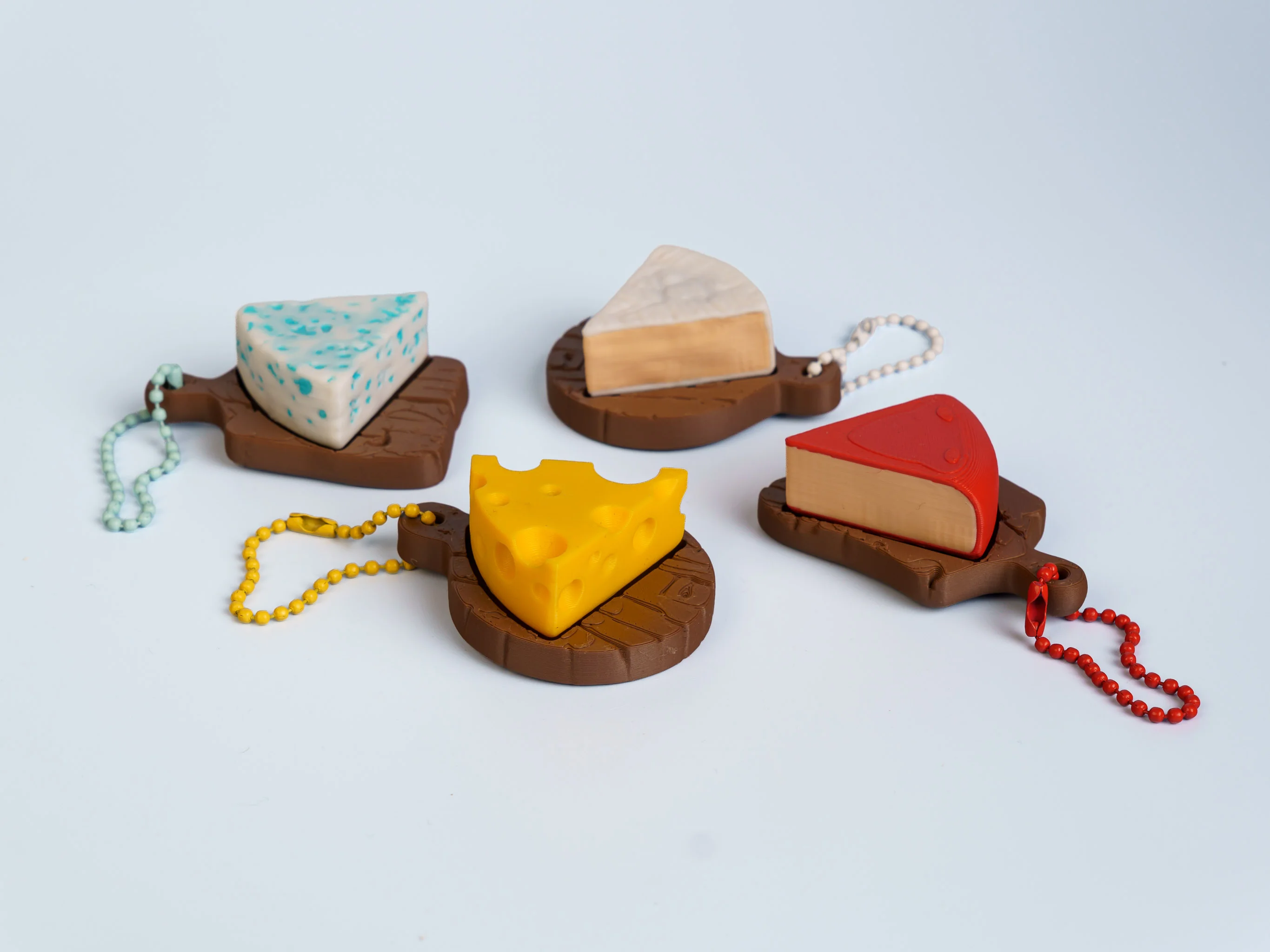 Cheese Slices clicker fidget keychain collection