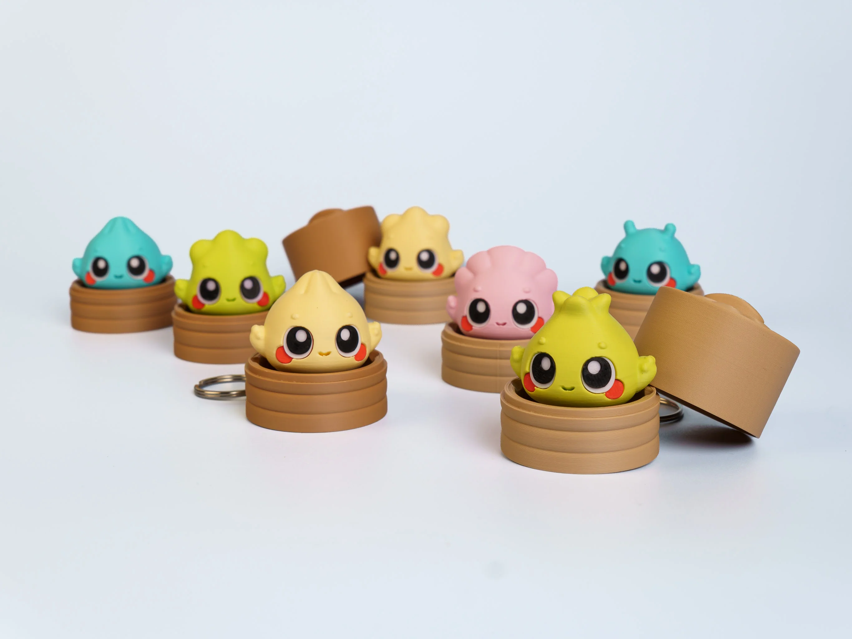 Cute Dumplings clicker fidget keychain collection