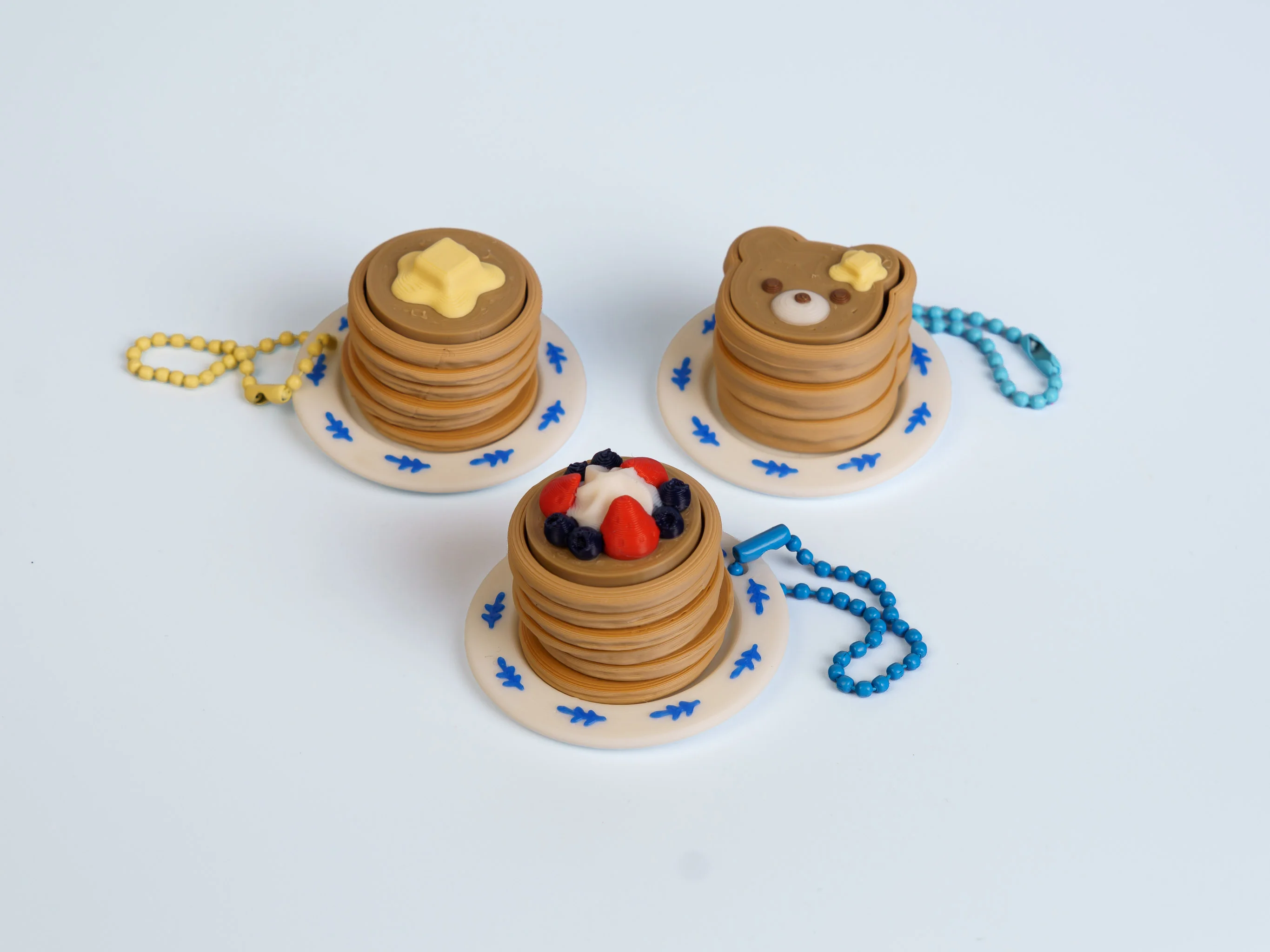 Pancakes clicker fidget keychain collection
