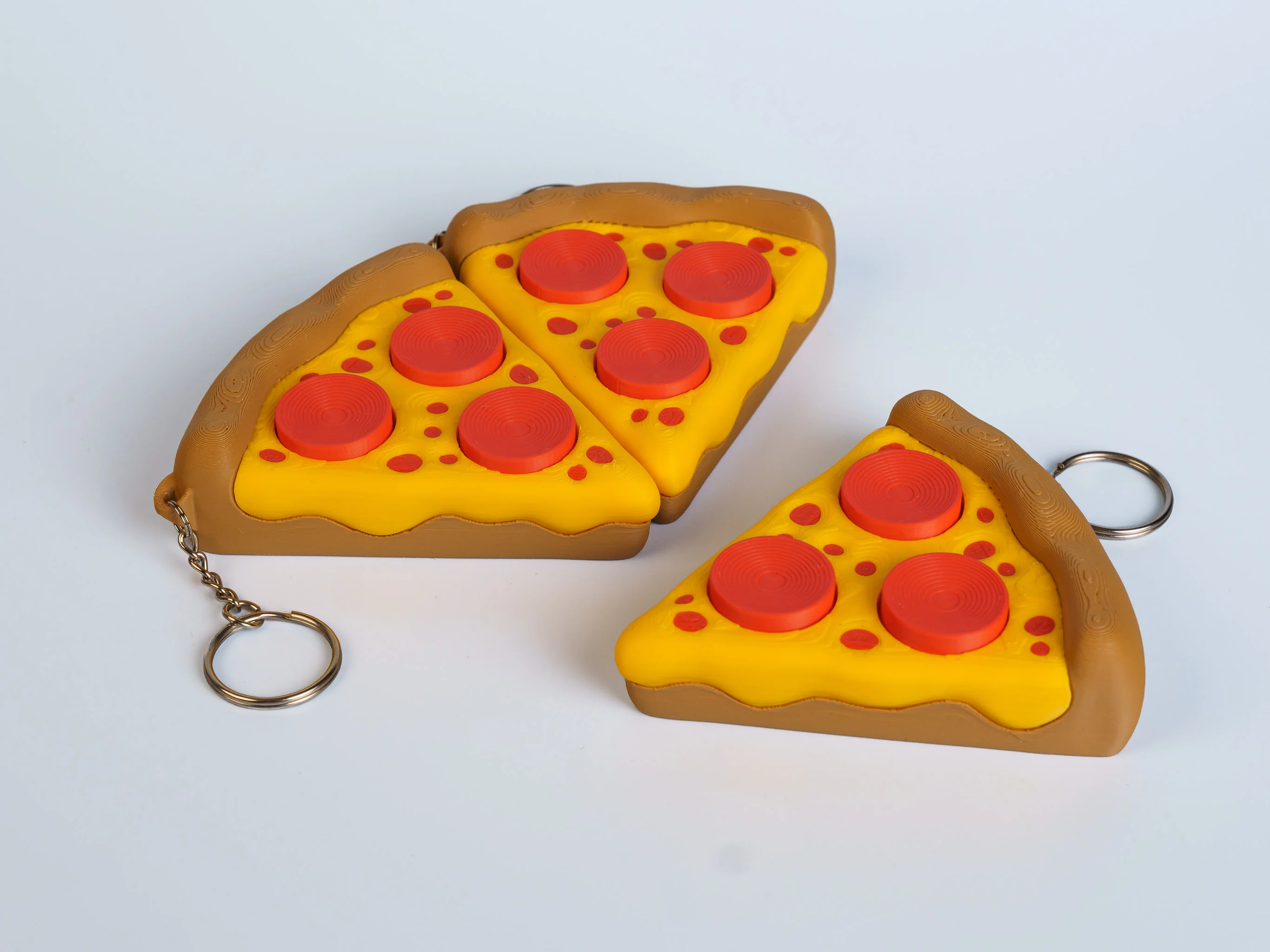 Pizza Slice clicker fidget keychain collection