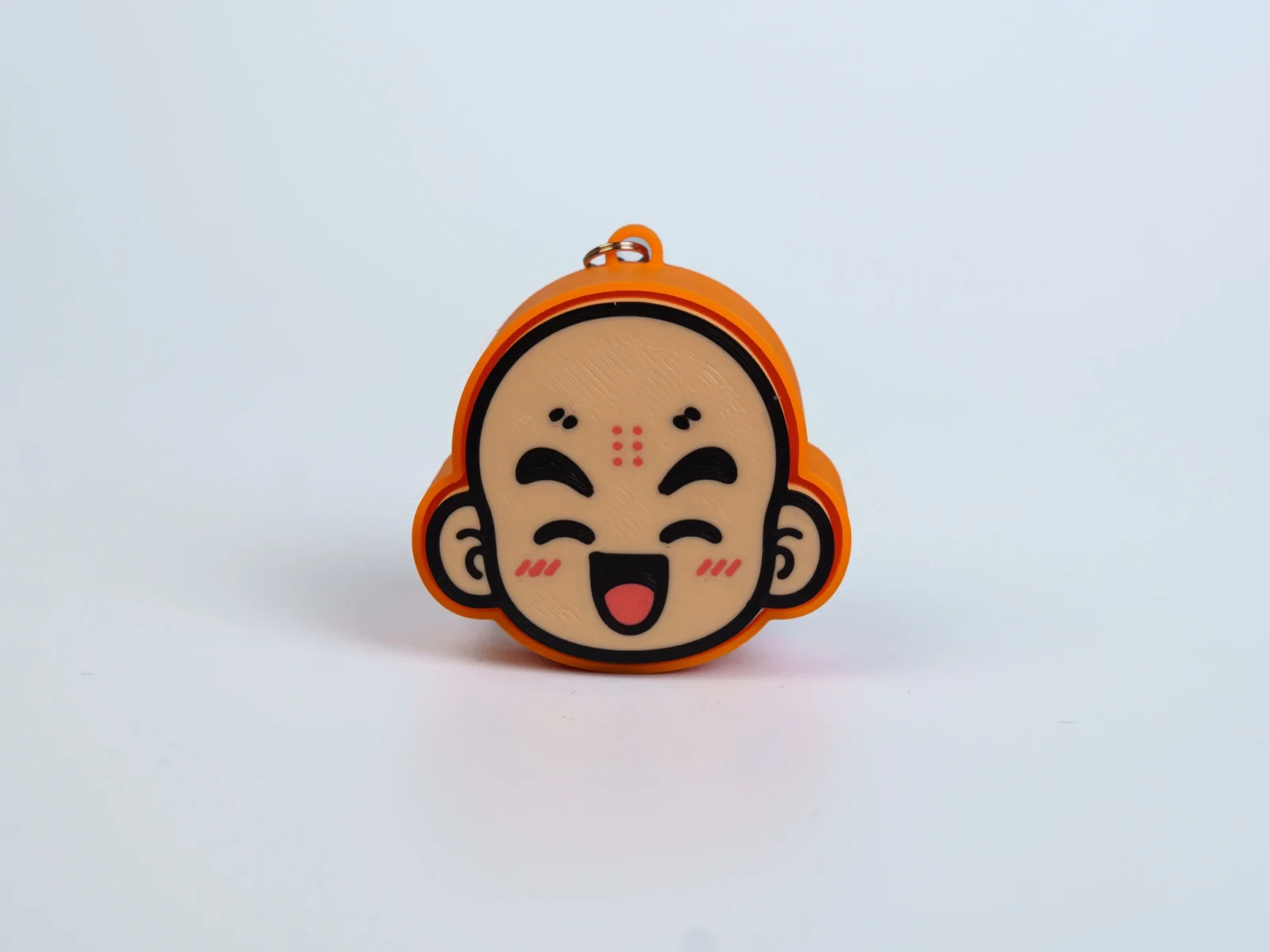 Anime Martial Arts Duo clicker fidget keychain - smiling bald hero