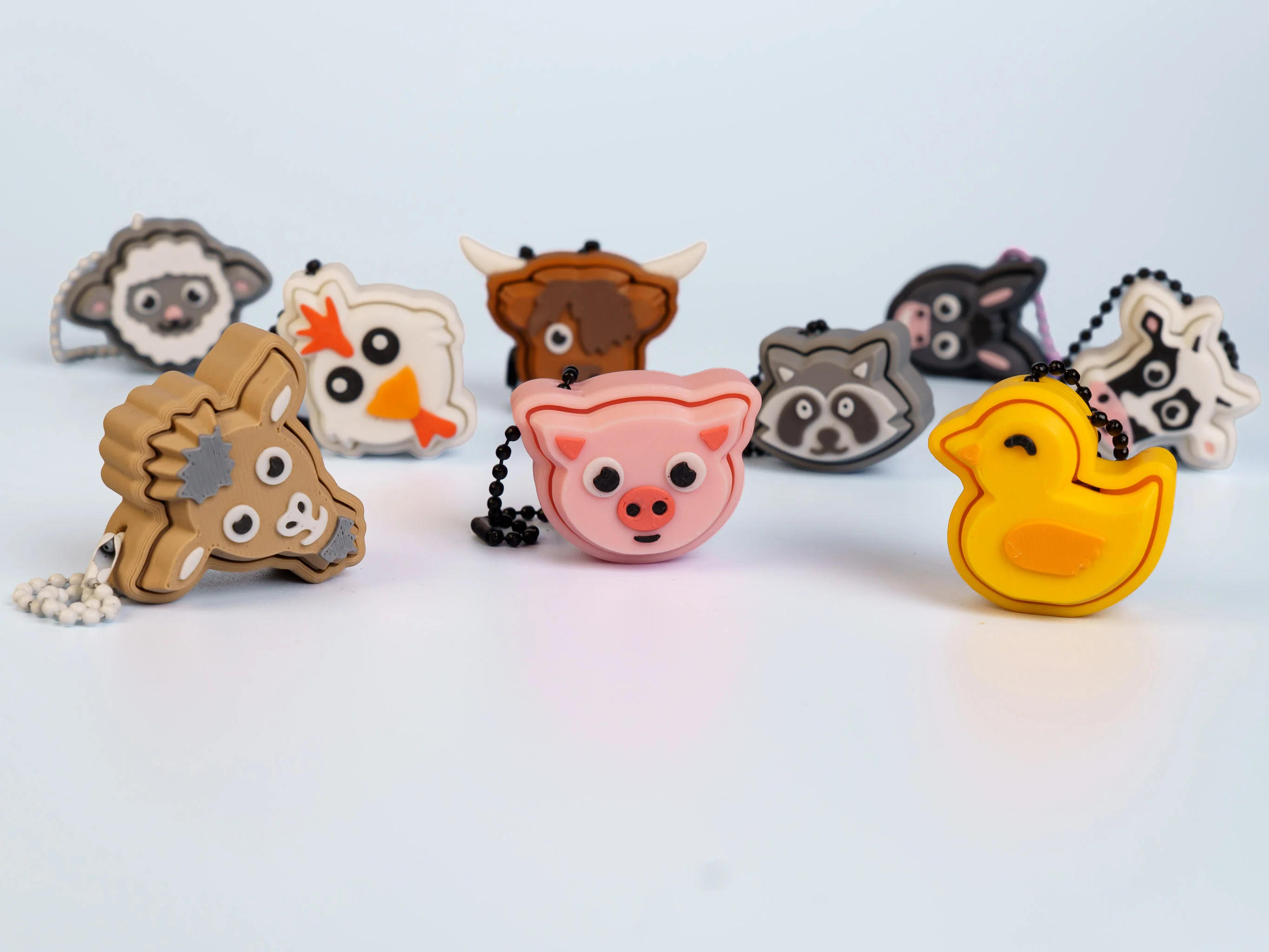Animal Friends clicker fidget keychain collection