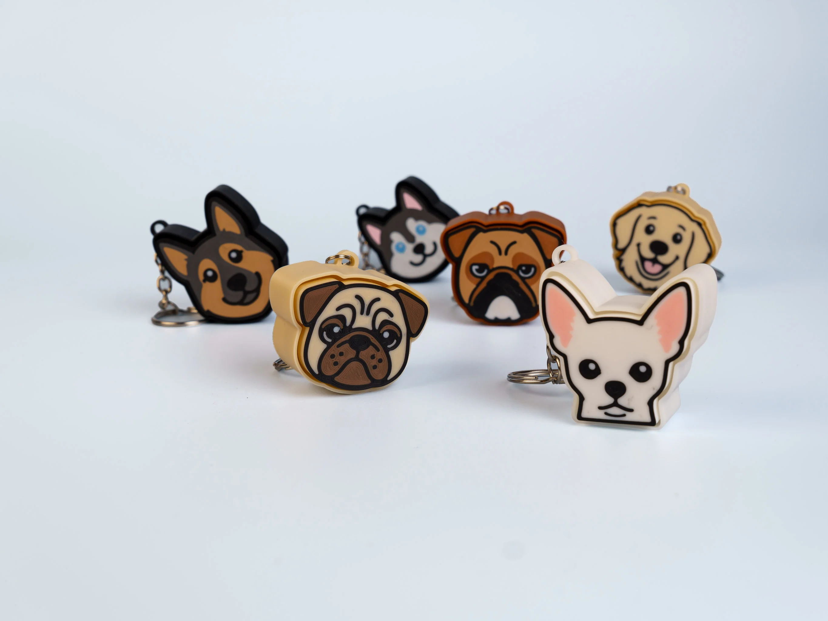 Dog Faces clicker fidget keychain collection