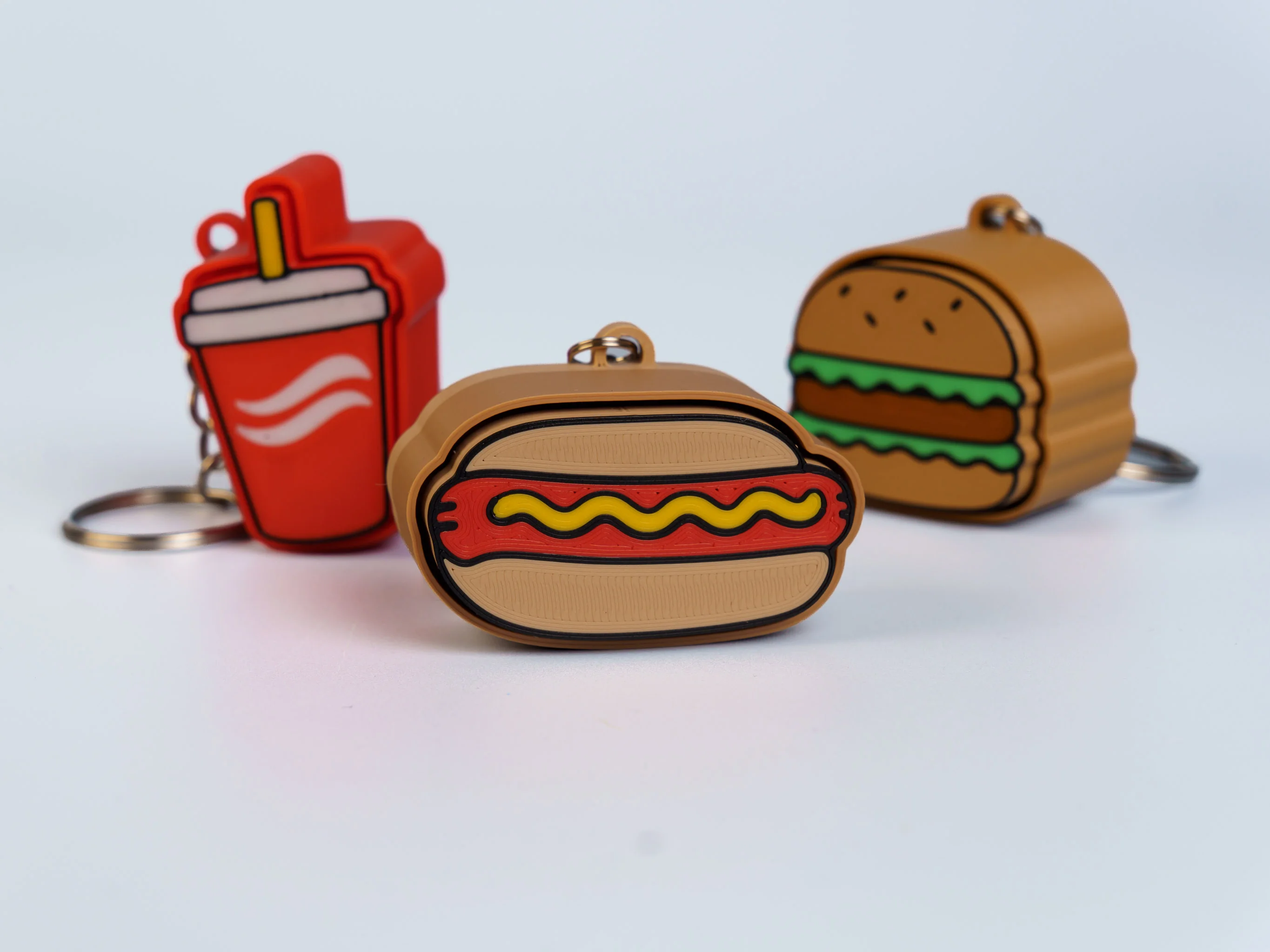 Fast Food Trio clicker fidget keychain collection