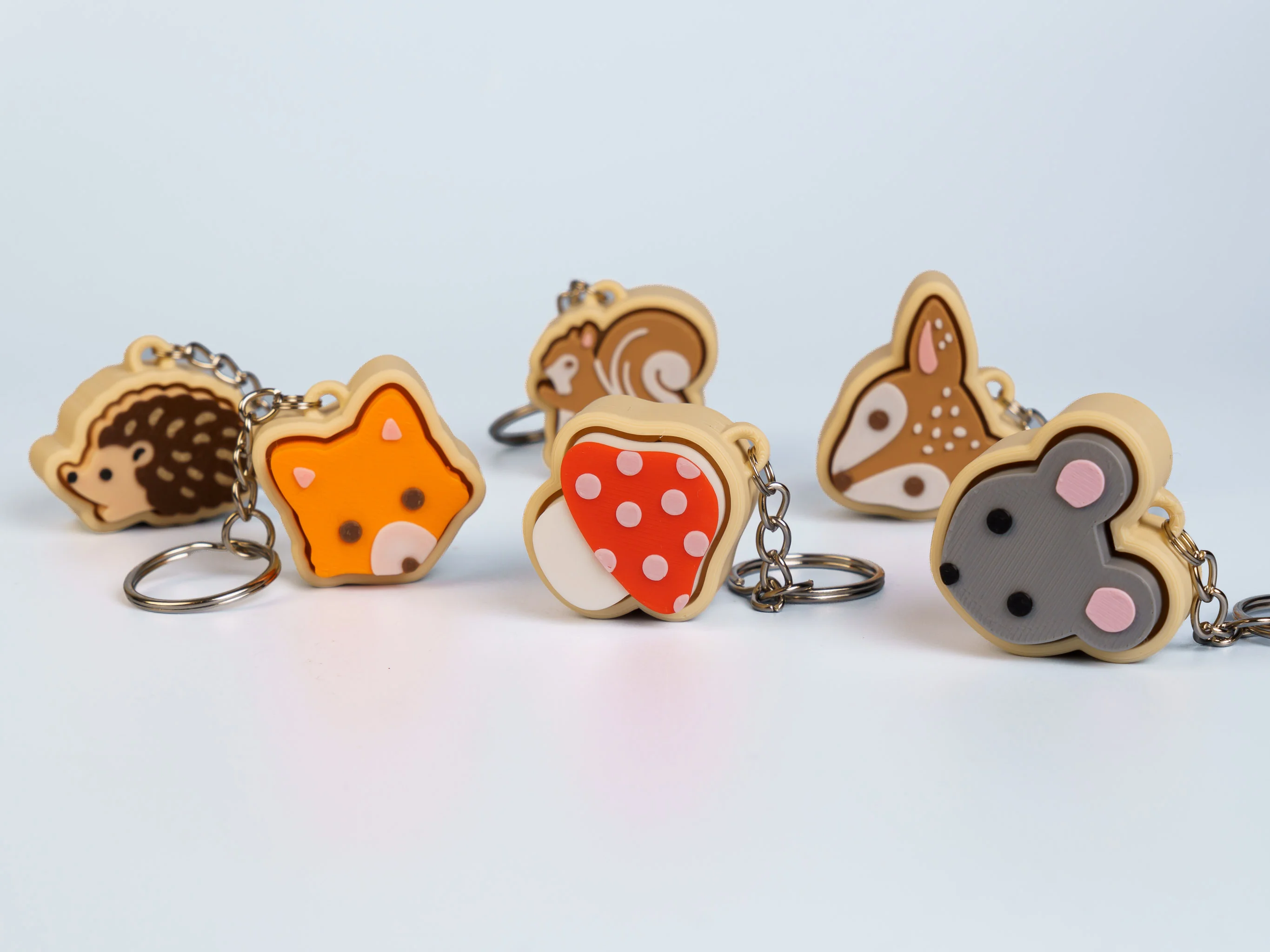 Forest Friends clicker fidget keychain collection