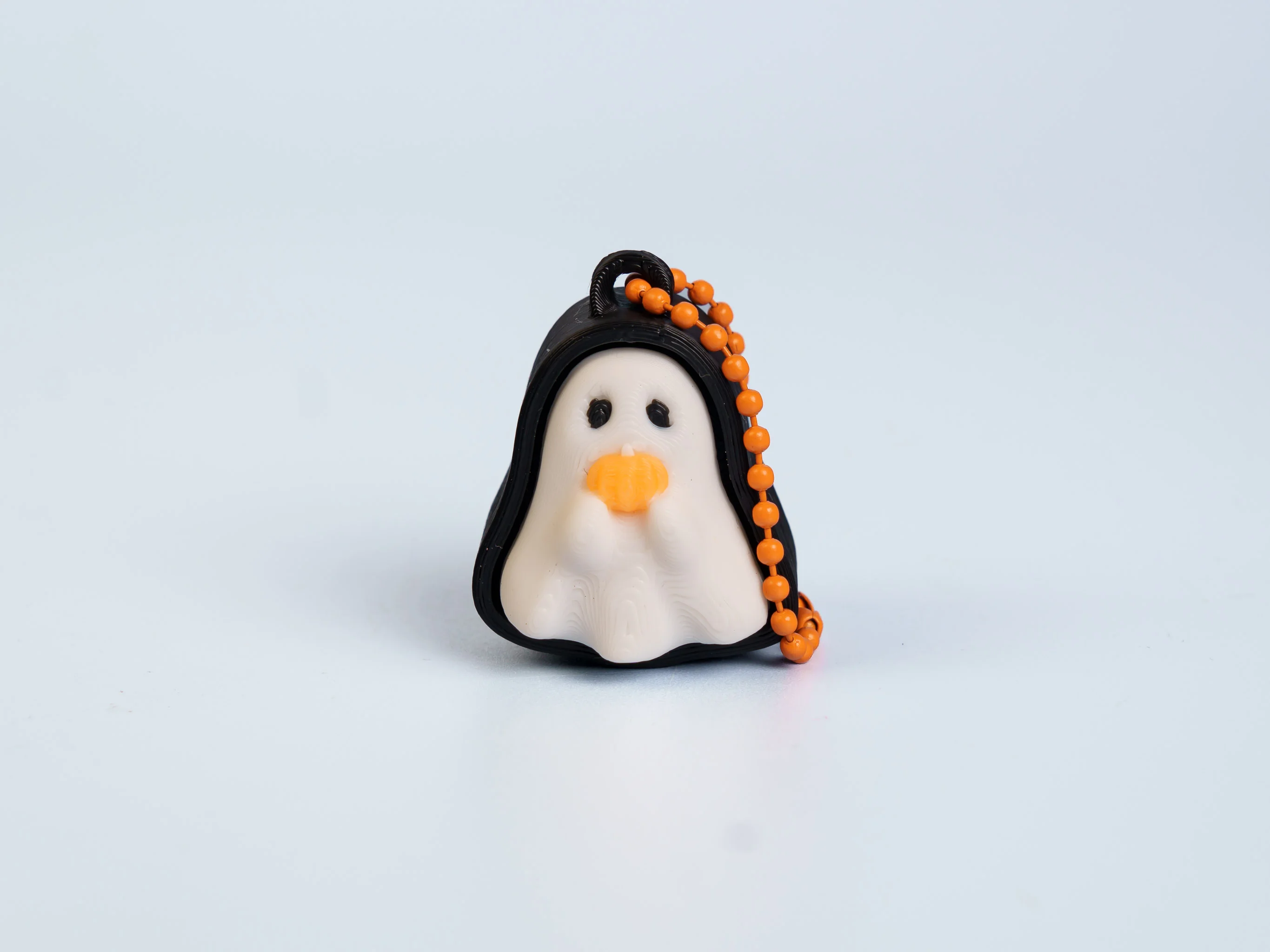 Ghost and Pumpkin Duo clicker fidget keychain - white ghost