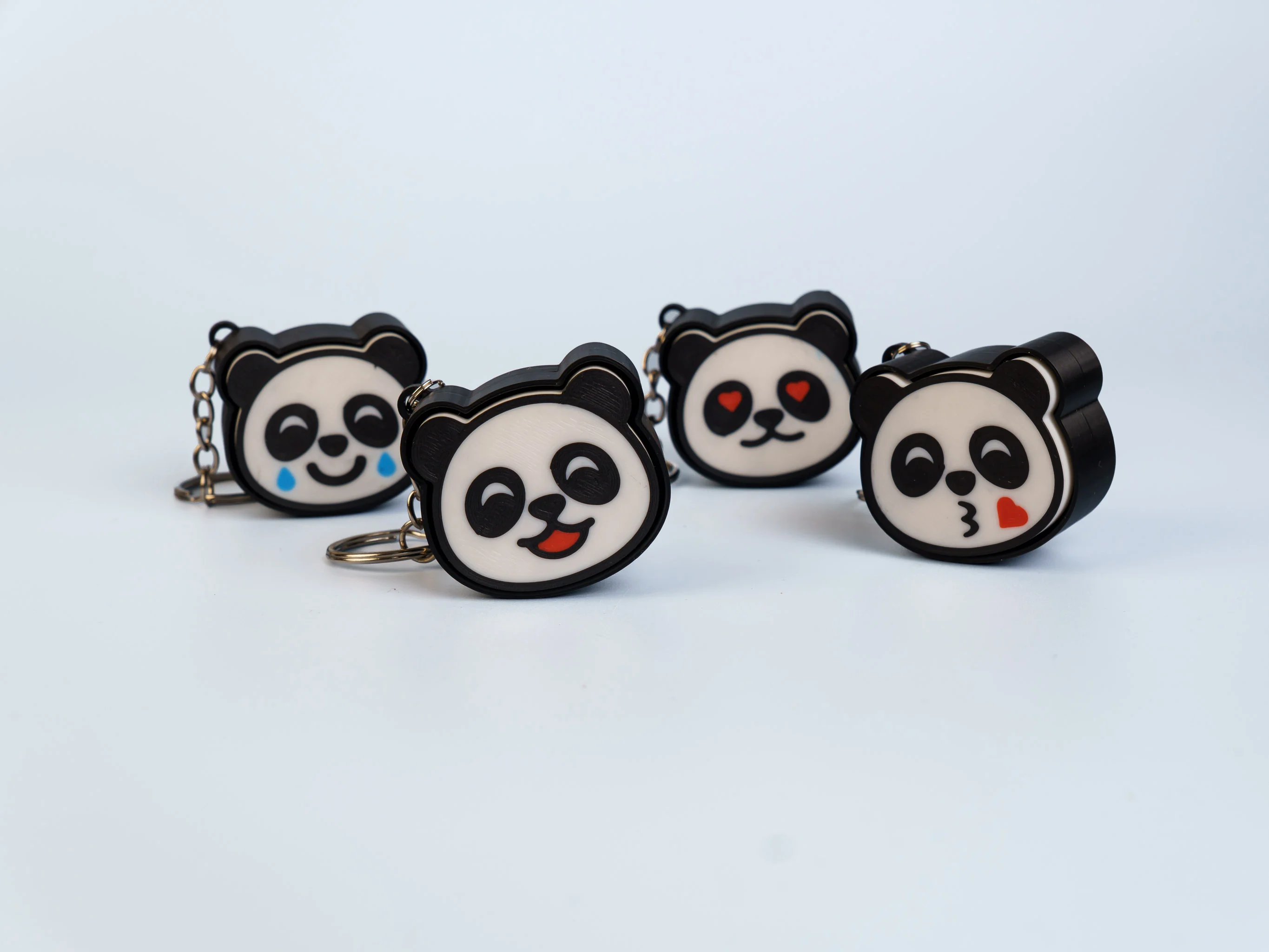 Panda Emotions clicker fidget keychain collection