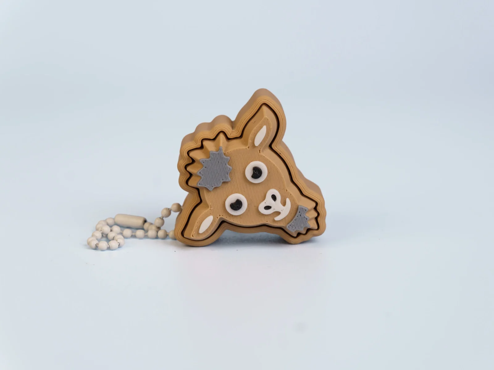 Animal Friends clicker fidget keychain - brown goat