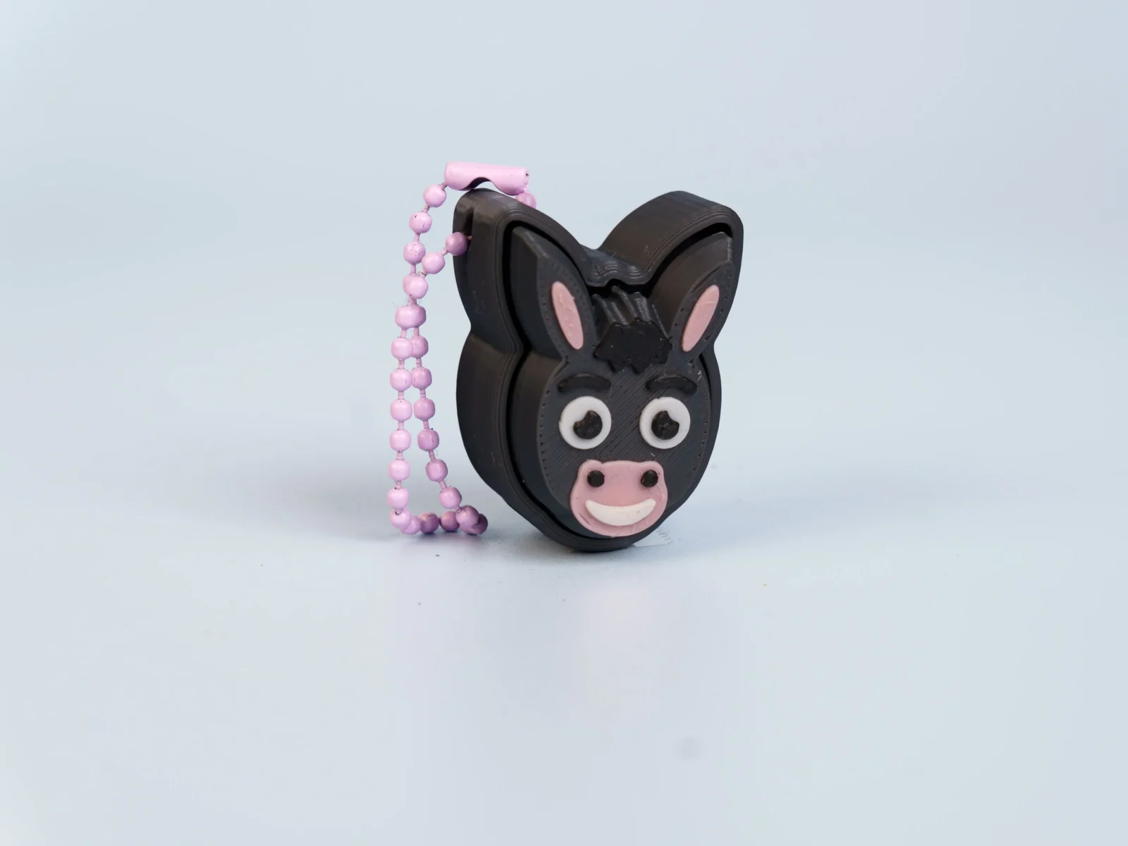 Animal Friends clicker fidget keychain - black donkey