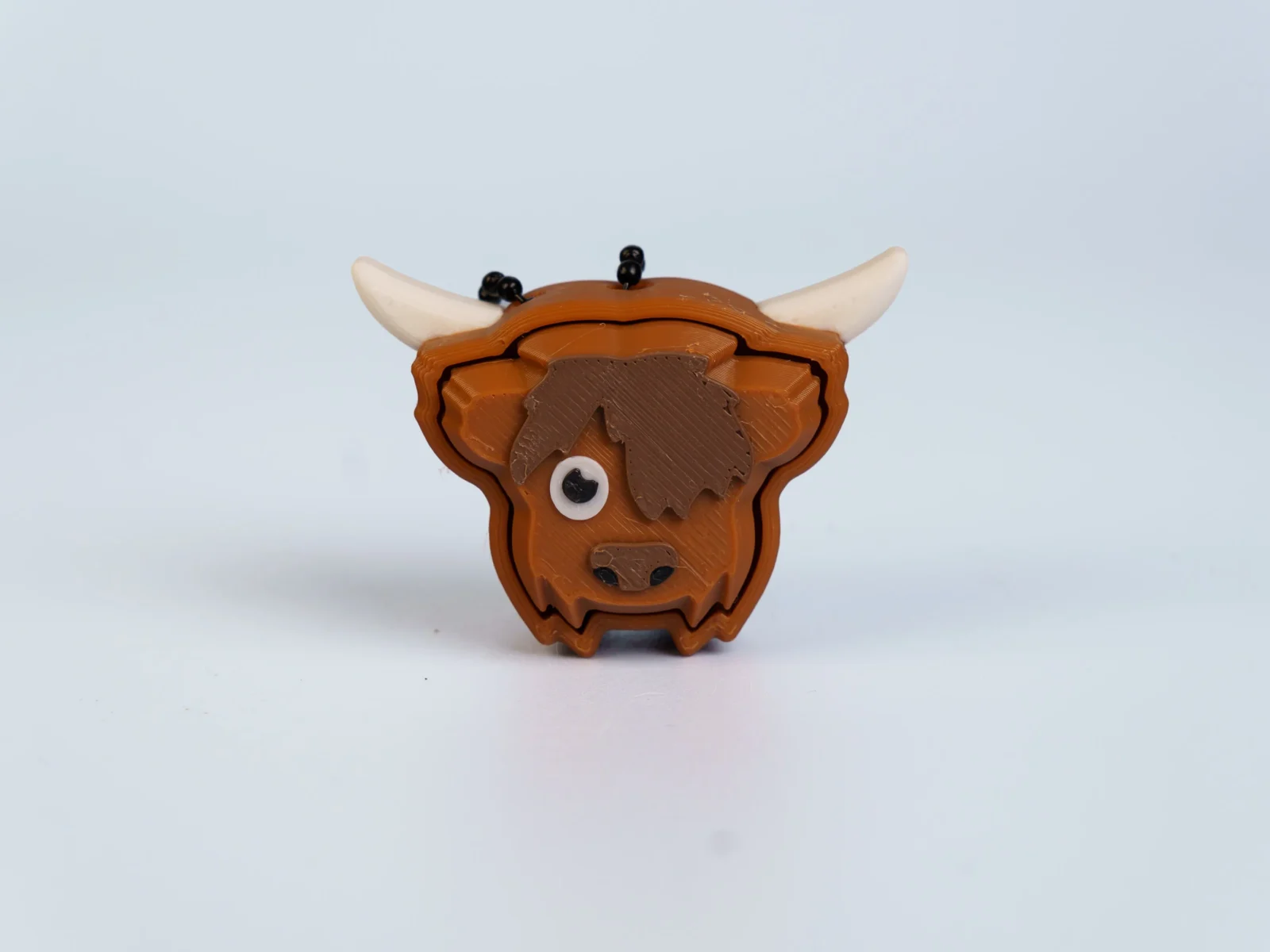 Animal Friends clicker fidget keychain - horned highland cow